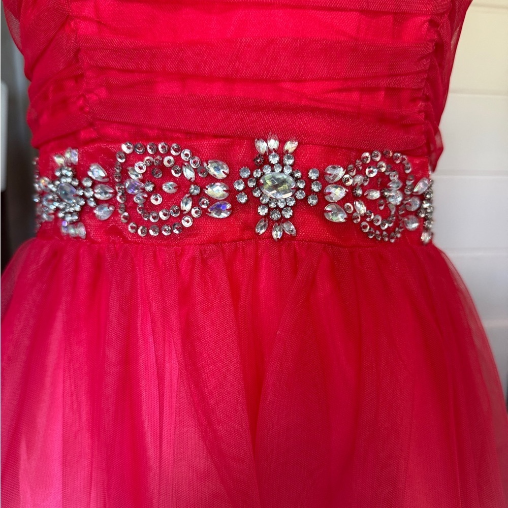 B. Darlin Pink Ombre Homecoming Dress Size 11/12 Rhinestone Belt - Picture 5 of 6